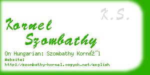 kornel szombathy business card